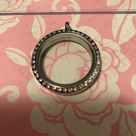 Origami Owl Silver locket w/ Crystals - Picture 2 of 5